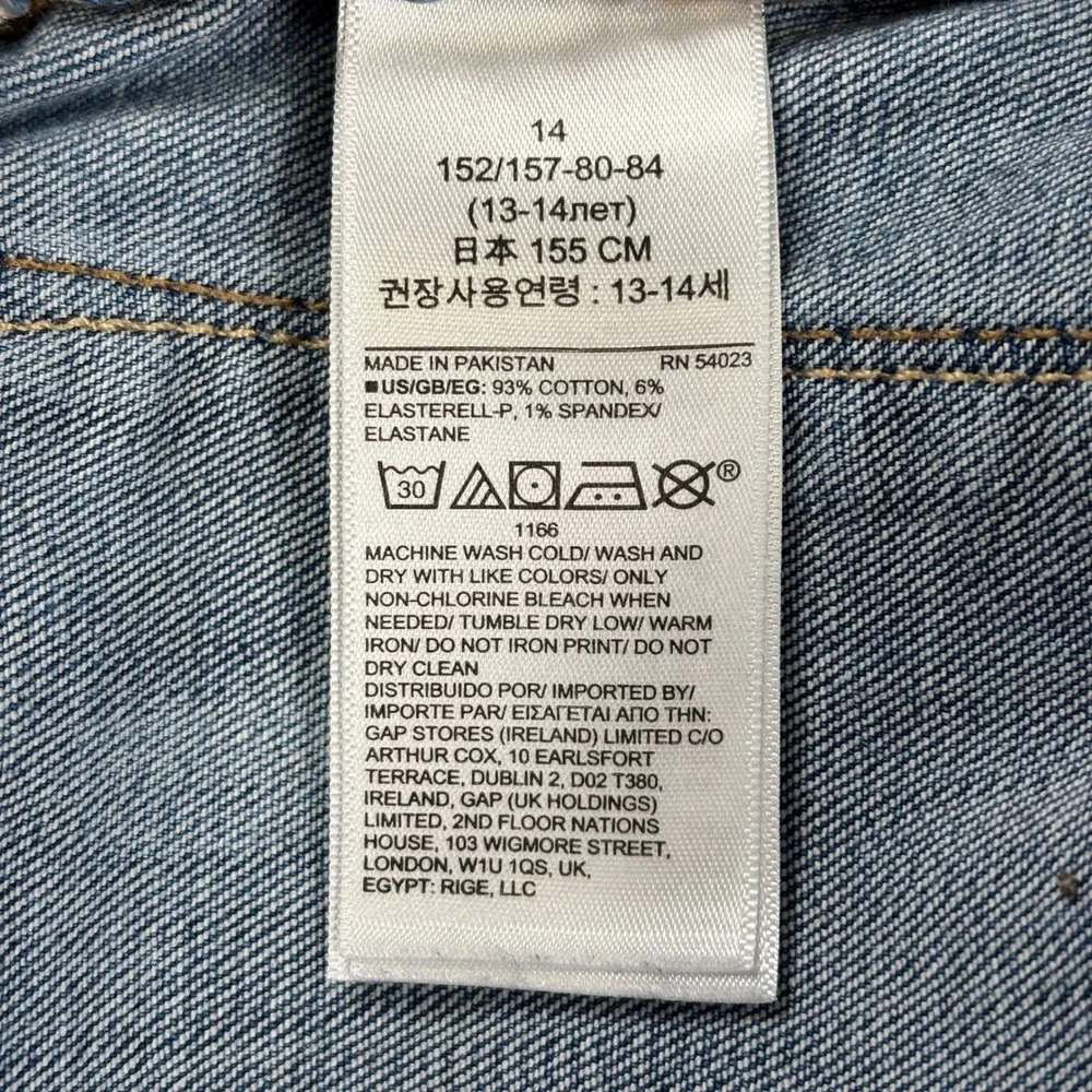 GAP‎ Girls Super Skinny Jeans Size 14 Adjustable Blue Stretch Distressed Denim